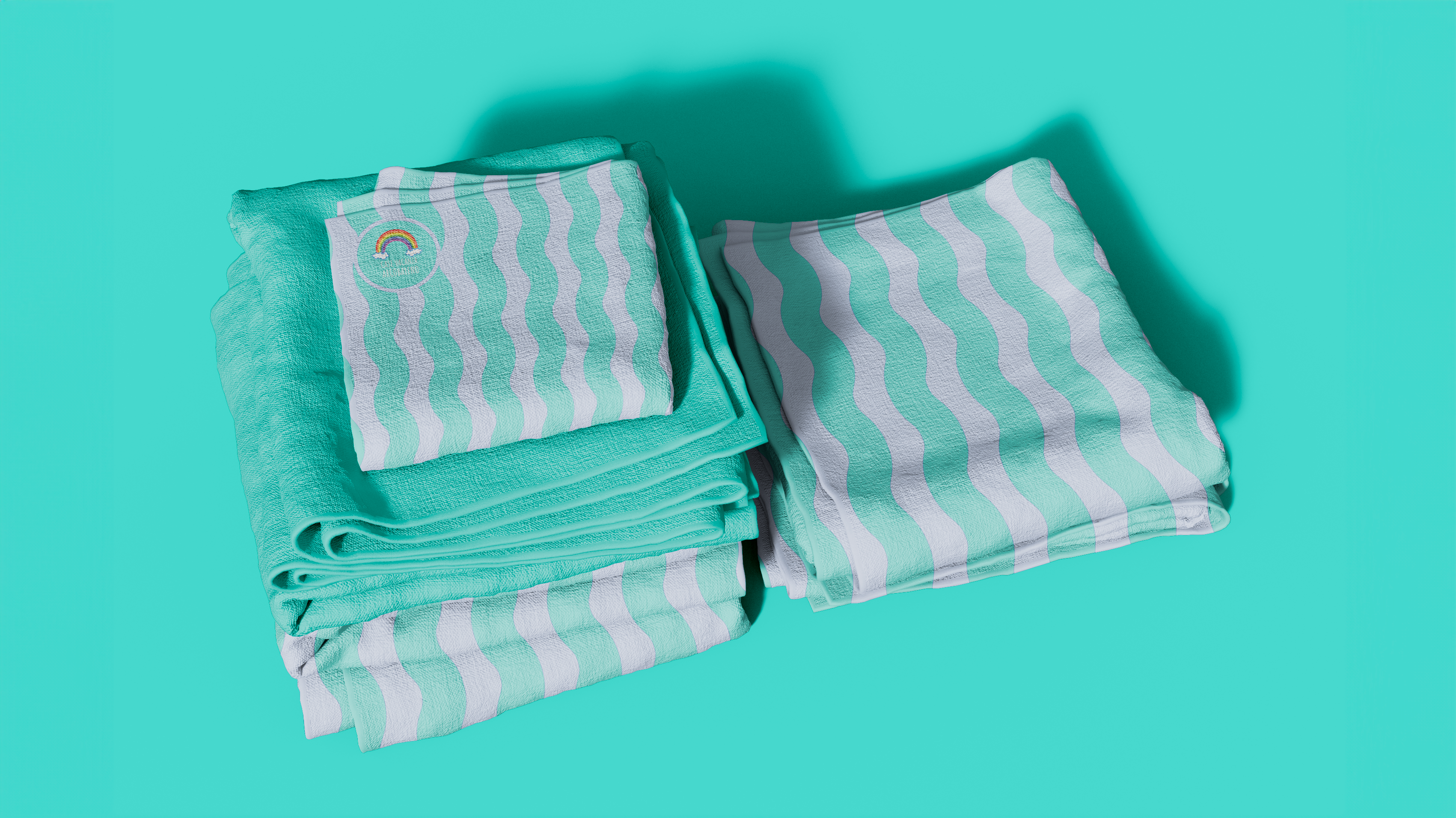 Anteprima di un set asciugamani personalizzato per Arcobaleno Villasimius