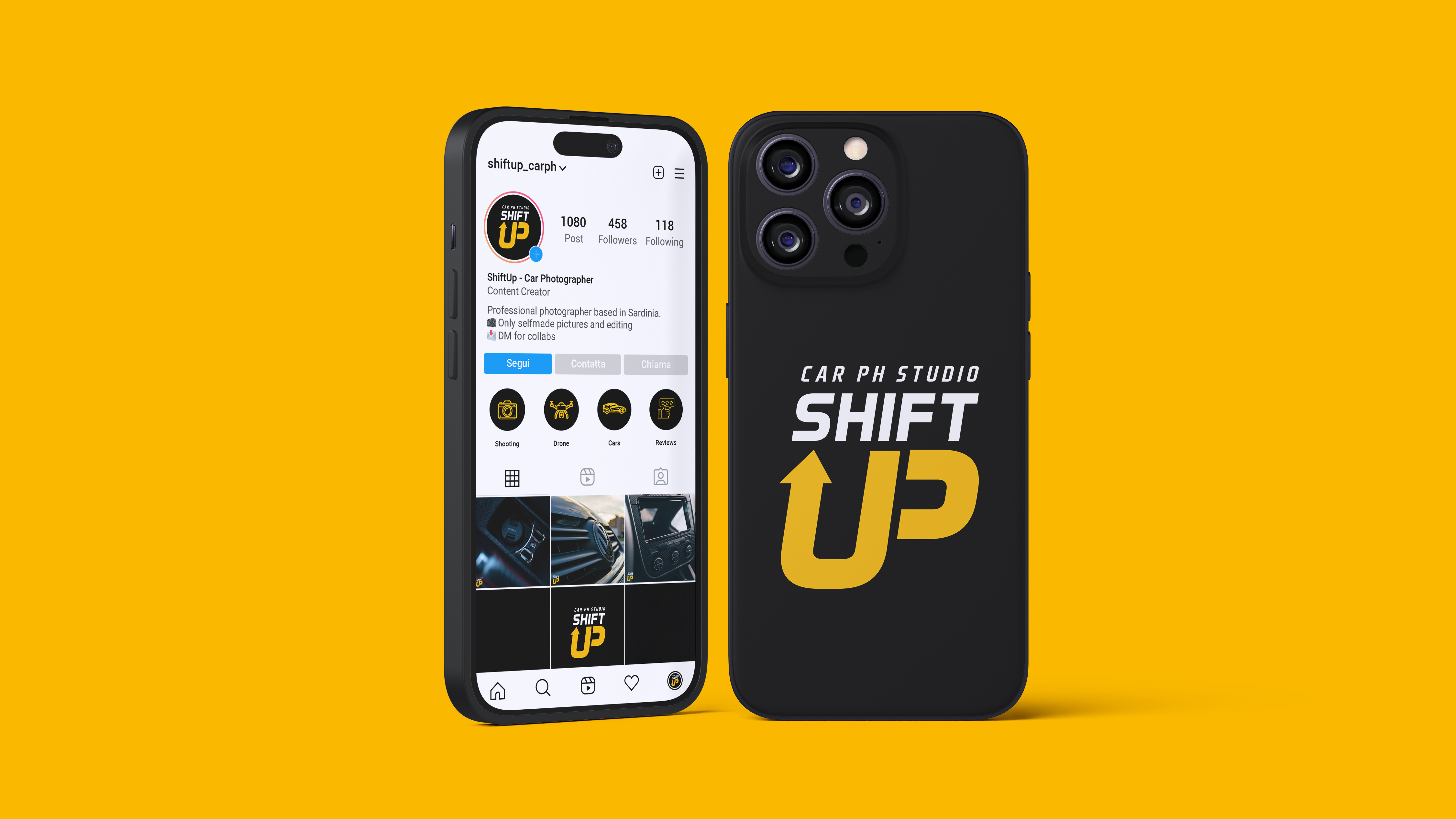 Anteprima della pagina instagram realizzata per Shift-Up